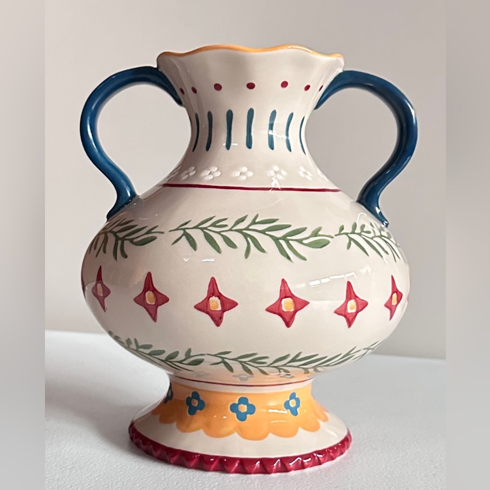 Painted Ceramic Vase - Threshold Multicolor Decorative BOHO Table Vase